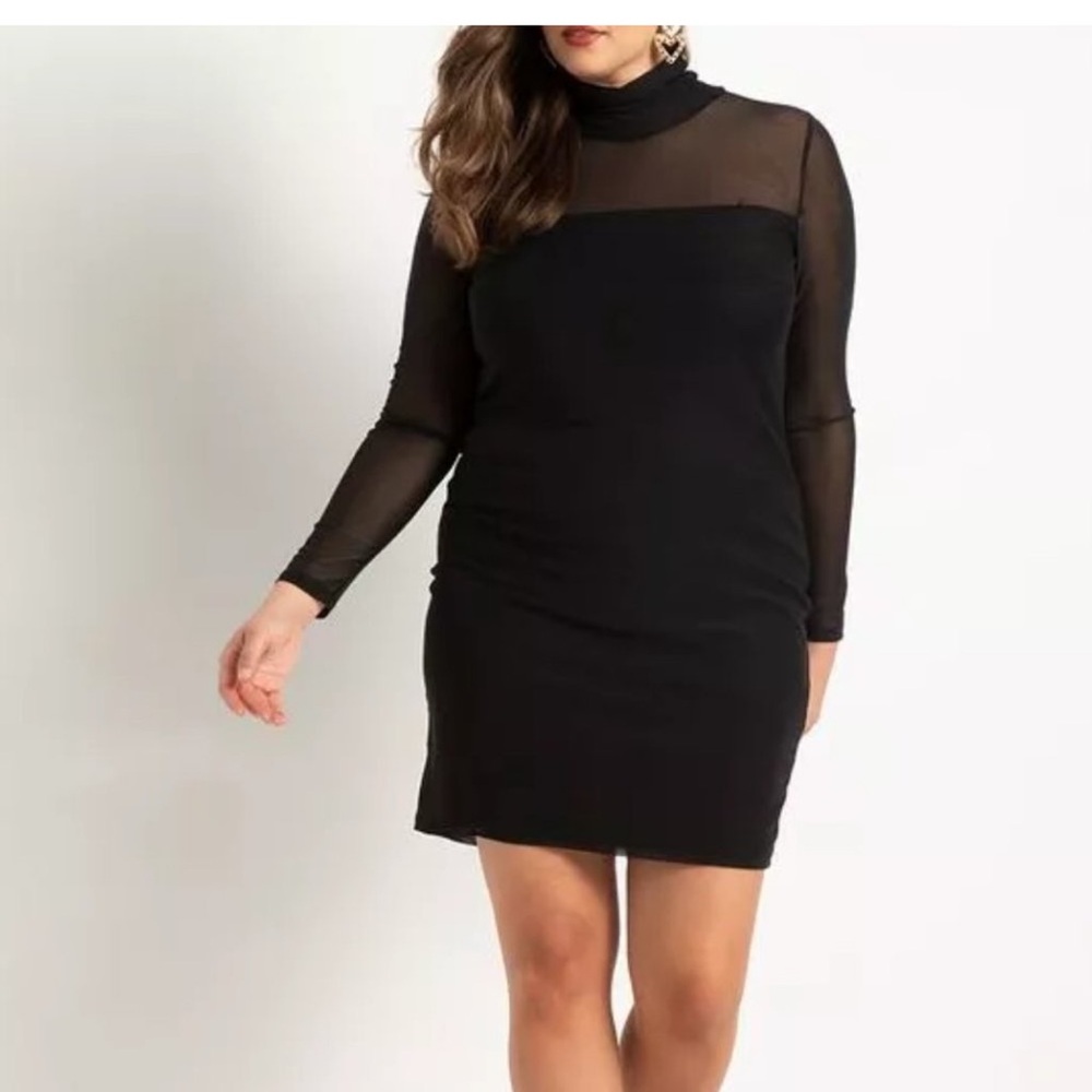 Black Mesh Bodycon Dress